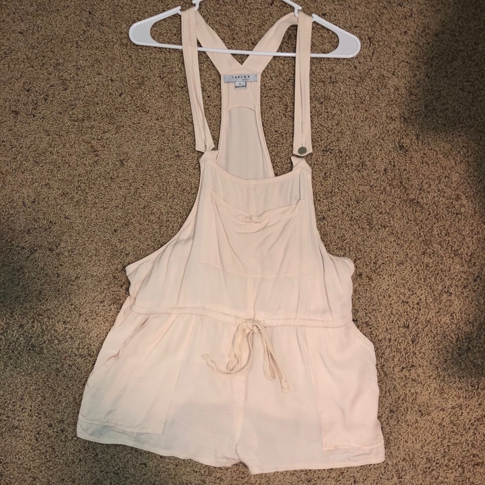 tan,cotton overalls